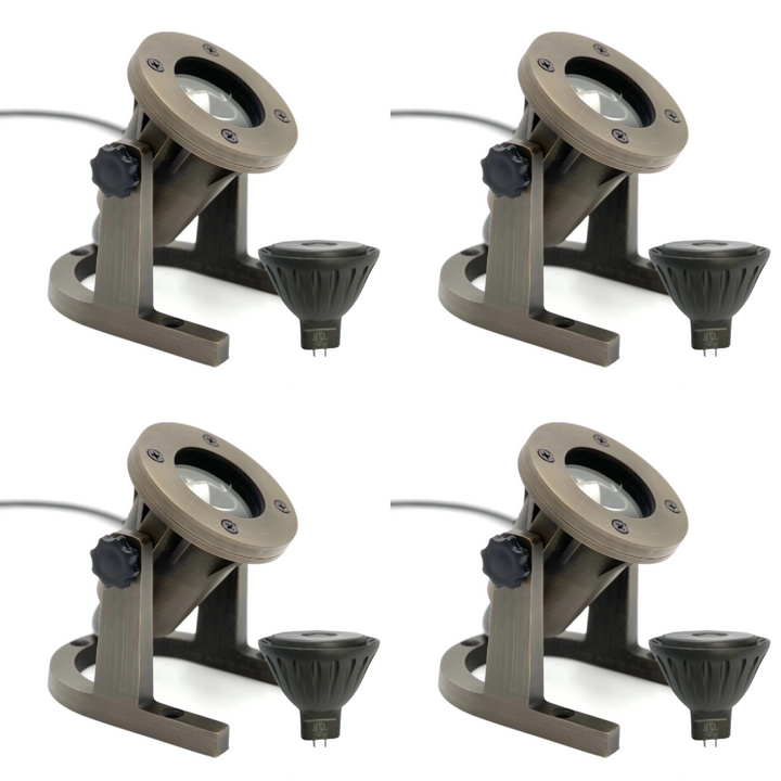 UWL01B Cast Brass Underwater Light 4x/8x/12x MR16 4W Dimmable 2700K Package 12V IP67 Low Voltage Outdoor Lighting