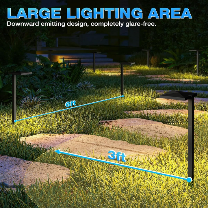 ALP03 8-Pack 5W Low Voltage 12V 3000K Integrated LED Cast Aluminum Anti-Glade Landscape Pathway Lights Package