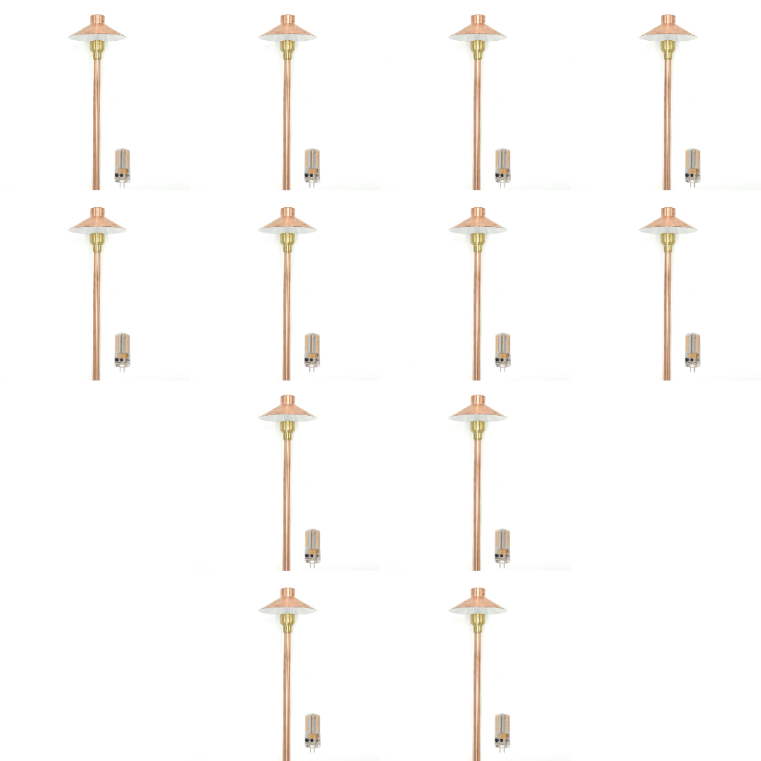 BPLP08 Tulay BH 18" Copper Path Light 4x/8x/12x G4 2W Dimmable 2700K Package Low Voltage Landscape Lighting