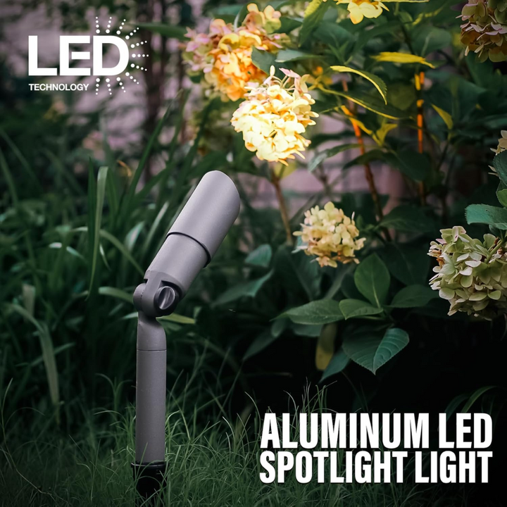 SPAA02 Tall Aluminum Adjustable Shroud Spotlight LED MR11 3W 3000K 12V Low Voltage Outdoor Lighting Package of 4