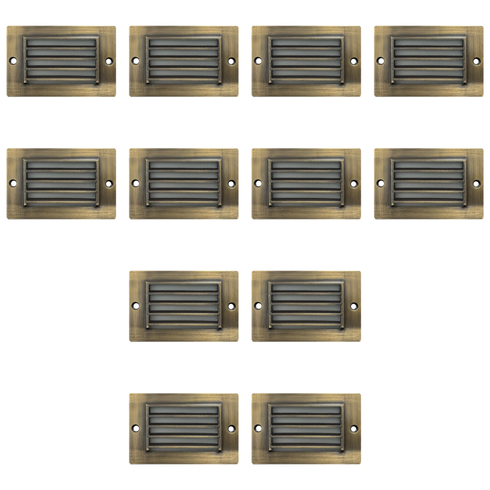 STB07 4x/8x/12x Package 2W LED Surface Mounted Horizontal Outdoor & Indoor Brass Step Light 12V Low Voltage