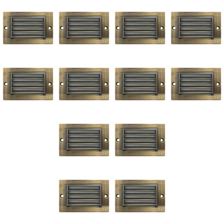 STB07 4x/8x/12x Package 2W LED Surface Mounted Horizontal Outdoor & Indoor Brass Step Light 12V Low Voltage