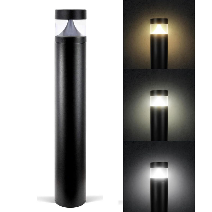 BPLA01 38" 120V 20W 3000K/5000K or 3CCT 1600LM Black Aluminum Flat-Top Bollard Light Line Voltage Commercial Bollard Path Light Outdoor Lighting