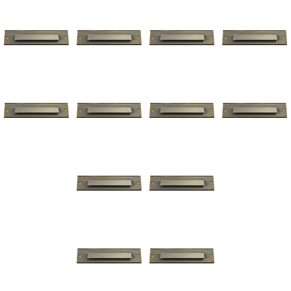 STB16 4x/8x/12x Package 2W LED Cast Brass 12V Low Voltage Surface Mounted Slim Horizontal Outdoor & Indoor Step Light