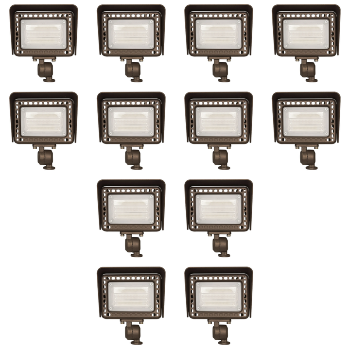 Outdoor Landscape Lighting LED 12V Low Voltage FLARGBCW20 Bronze 4x/8x/12x Package 12V Low Voltage 20W RGBCW Outdoor LED Landscape Lighting Bronze Aluminum Floodlight 12 Pack