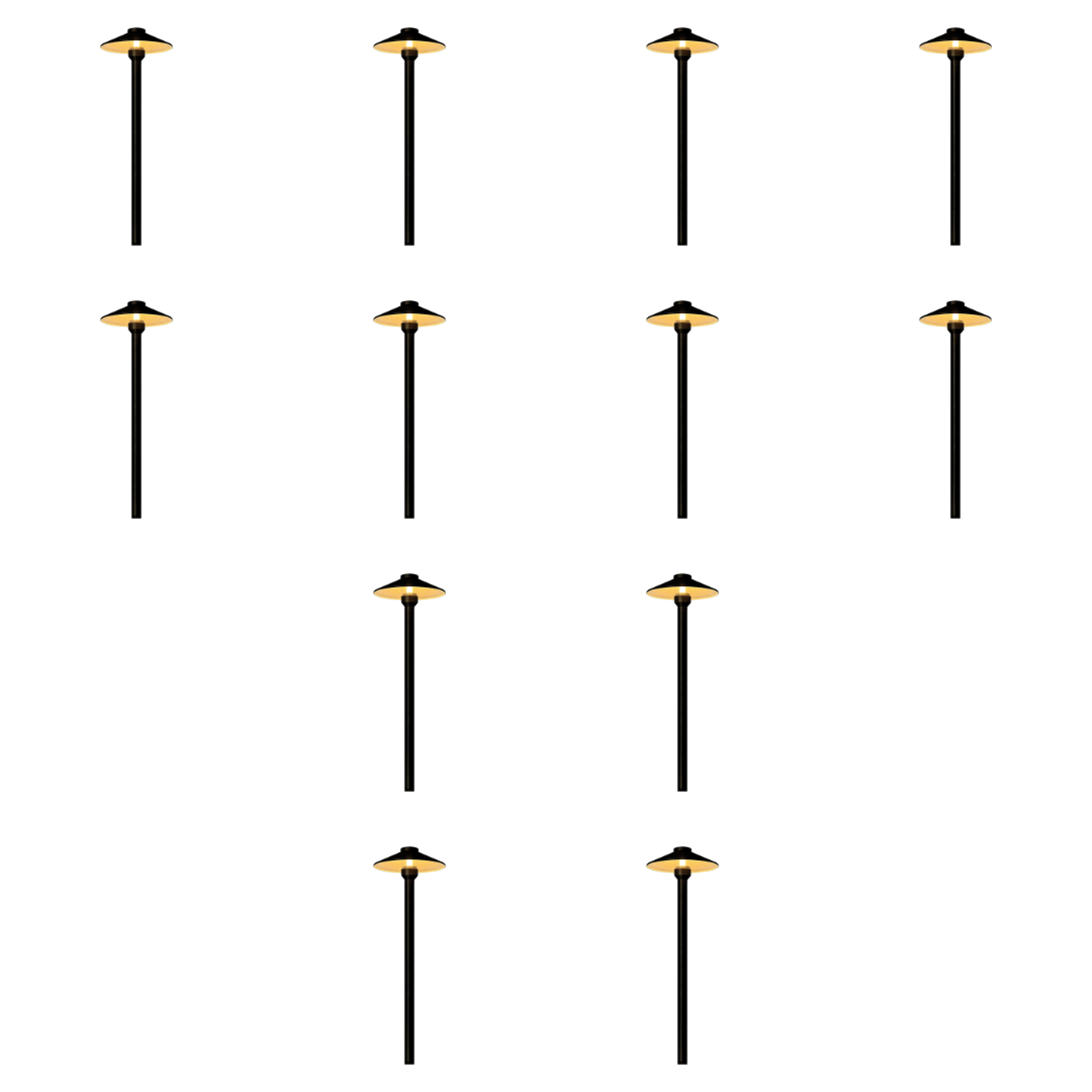 PLB26 4x/8x/12x Package Outdoor Garden Pathway Light | Low Voltage Brass Path Light 3W 3000K Bulb