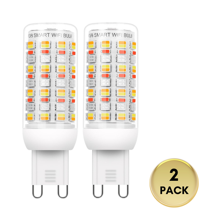 RGBCW G9 4W Smart WI-FI Control LED Light Bulb 2/3 Pack, Energy Saving RGBCW Color Changing 2700K-6500K High Voltage 120V Outdoor LED Bulb Compatible with Alexa and Google Assistant