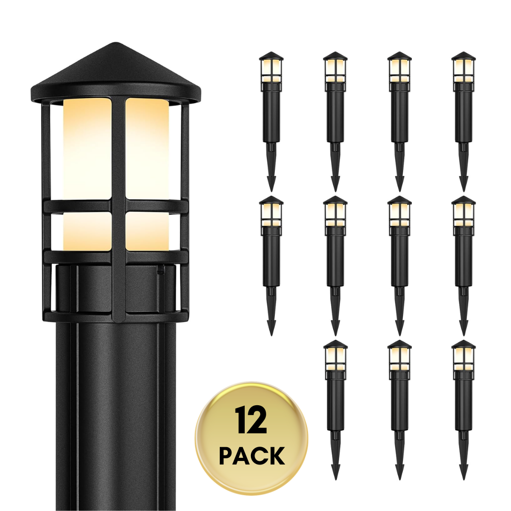 ALP53 Paquete de 10 luces para caminos de bajo voltaje Aluminio fundido, 3 W 12 V CA/CC Iluminación LED para caminos