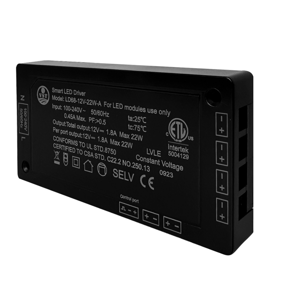 Outdoor Landscape Lighting LED 12V Low Voltage TSDC22 – Heavy Duty 12V DC 22W Low Voltage Transformer for LED Modules