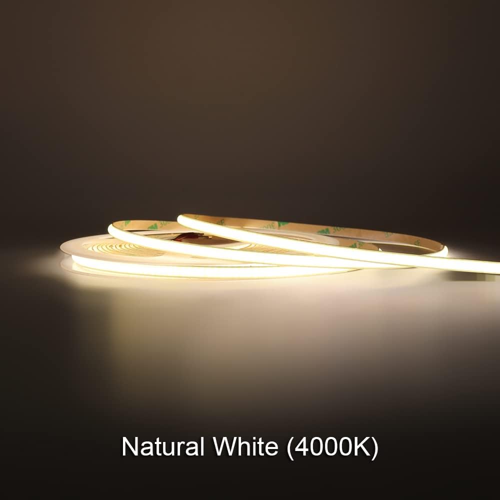 SLD03 Dotless 5mm 3W/ft / 8mm 3.4W/ft Super Slim Edgeless Single Color Linear LED Strip Lights Low Voltage FCOB DC 12V/24V Tape Light