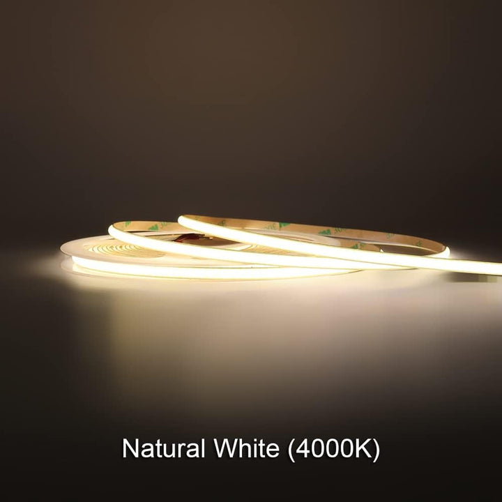 SLD03 Dotless 5mm 3W/ft / 8mm 3.4W/ft Super Slim Edgeless Single Color Linear LED Strip Lights Low Voltage FCOB DC 12V/24V Tape Light
