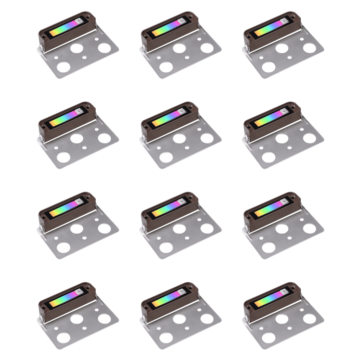 STBR01 4x/8x/12x Package 4-Inch 1W RGBW LED Retaining Wall Lights, Hardscape Color Changing 12V-24V Low Voltage Landscape Lights