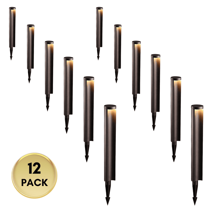 ALP16 12-Pack 5W 5CCT 1800K/2700K/3500K/4000K/5000K or Single-Color 3000K Warm White Integrated LED Landscape Pathway Light Package, 12V Low Voltage Side Lit Path Lights