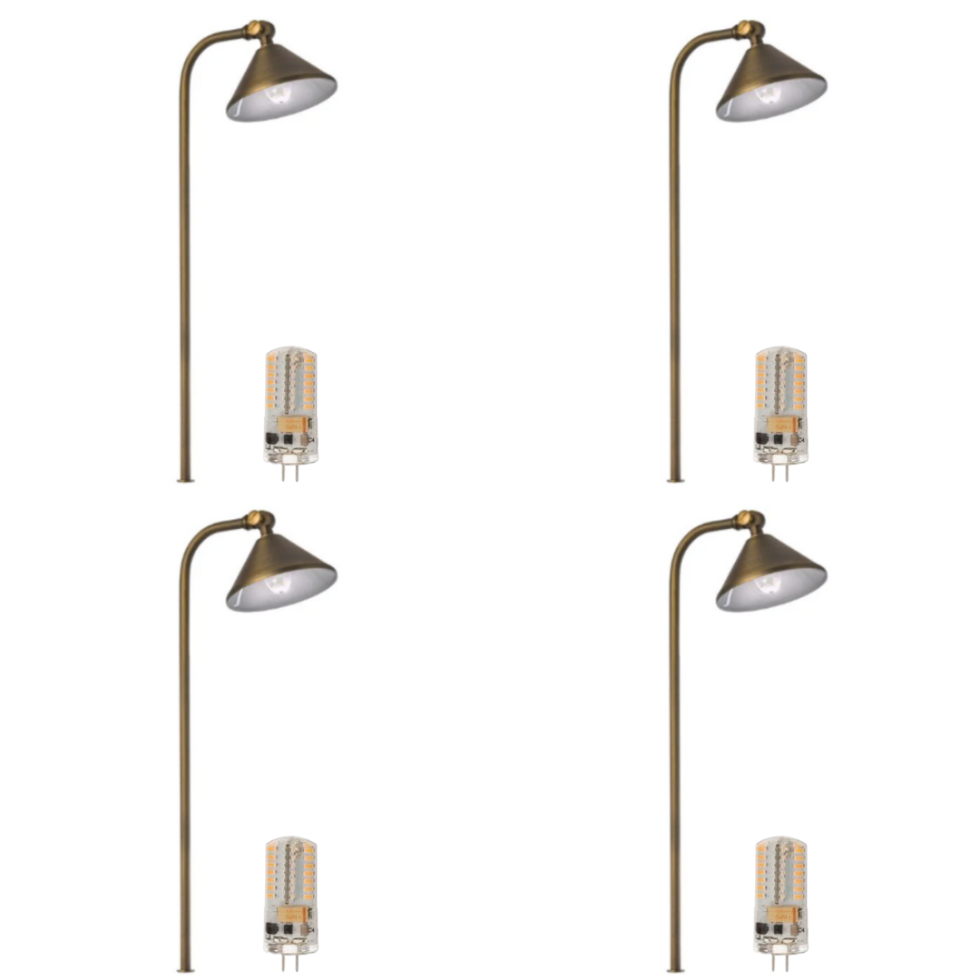BPLP07 Tulay Bell Brass Path Light 4x/8x/12x G4 2W Dimmable 2700K Package Low Voltage Landscape Lighting
