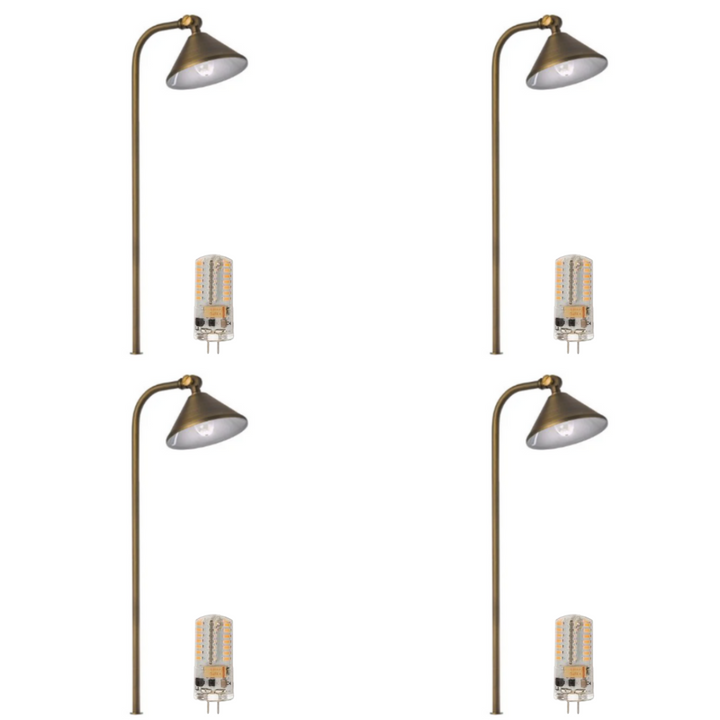 BPLP07 Tulay Bell Brass Path Light 4x/8x/12x G4 2W Dimmable 2700K Package Low Voltage Landscape Lighting