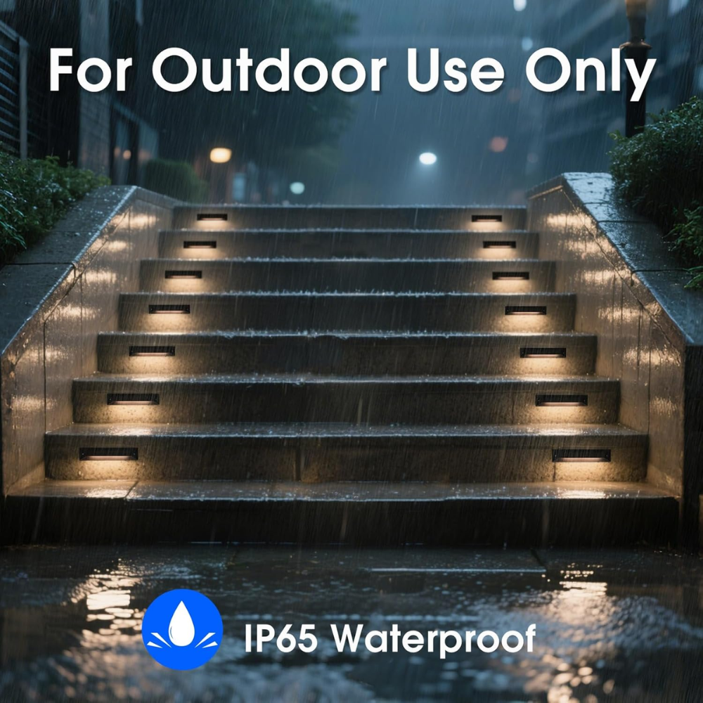 STLA13 6 and 8 Pack Low Voltage 12V 5W 8" 5CCT 2200K/2700K/3000K/4000K/5000K LED Landscape Deck Light, Outdoor Retaining Wall Lights, IP65 Waterproof Step Lights, for Stair Lighting and Yard Patio Pathway Walkway