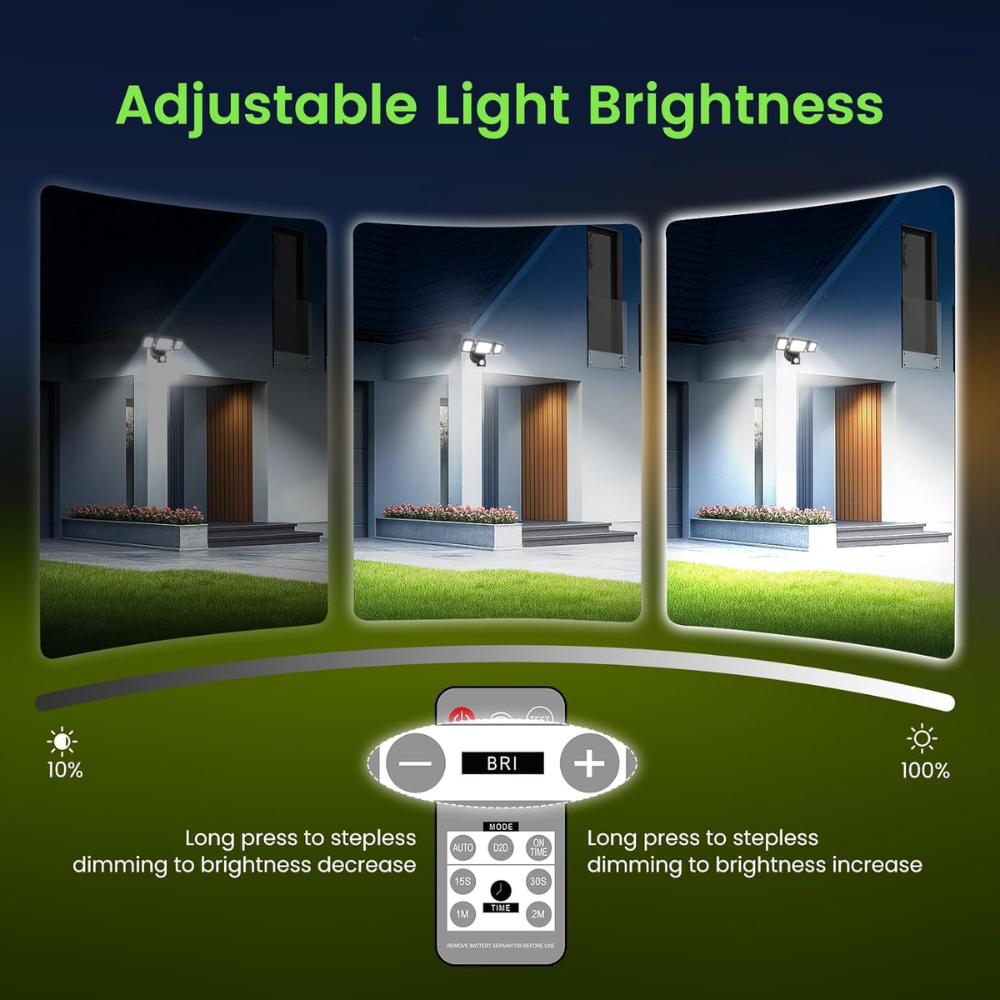 40W Wired Outdoor LED Flood Light, 120V Remote-Operated Dimmable Adjustable 3000K-6000K Motion-Sensor Security Flood Light 4000LM, IP65 Waterproof