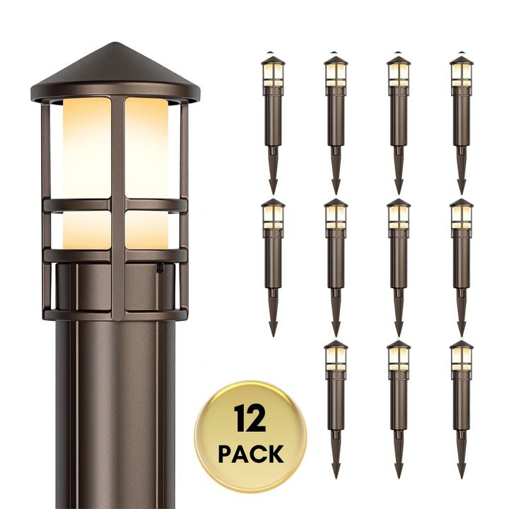 ALP53 Paquete de 10 luces para caminos de bajo voltaje Aluminio fundido, 3 W 12 V CA/CC Iluminación LED para caminos