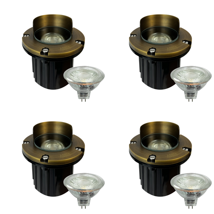 UNB03 4x/8x/12x Package Cast Brass Low Voltage Shielded LED In-ground Well Light IP65 Waterproof with 5W 3000K Bulb