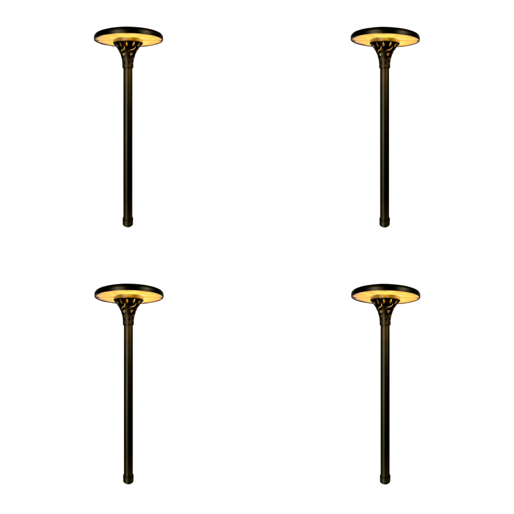 Outdoor Landscape Lighting LED 12V Low Voltage PLB28 4x/8x/12x Package Outdoor Garden Pathway Light | 12V Low Voltage Brass Path Light 4W 3000K LED 4 Pack