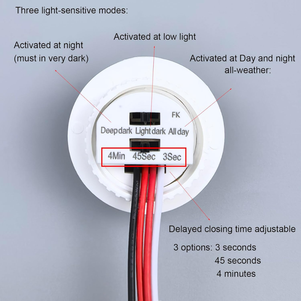 Outdoor Landscape Lighting LED 12V Low Voltage PIR Infrared and Motion Sensor DC12V/DC24V Low Voltage For Strip Lights, Cabinets, Closets, Pantry, Indoors