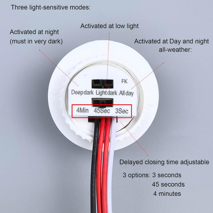 Outdoor Landscape Lighting LED 12V Low Voltage PIR Infrared and Motion Sensor DC12V/DC24V Low Voltage For Strip Lights, Cabinets, Closets, Pantry, Indoors