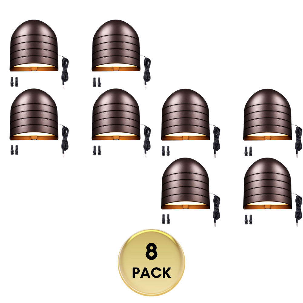 DLA08 5W 250LM Low Voltage 12V-24V 5CCT 2700K/3000K/3500K/4000K/5000K Integrated LED Outdoor Fence Deck Down Light Package, Step Patio Landscape Lights