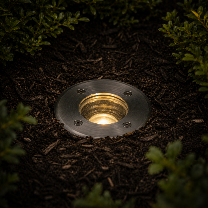 Outdoor Landscape Lighting LED 12V Low Voltage UNS02 Stainless Steel In-Ground Well Light | Lamp Ready 12V Low Voltage Landscape Light
