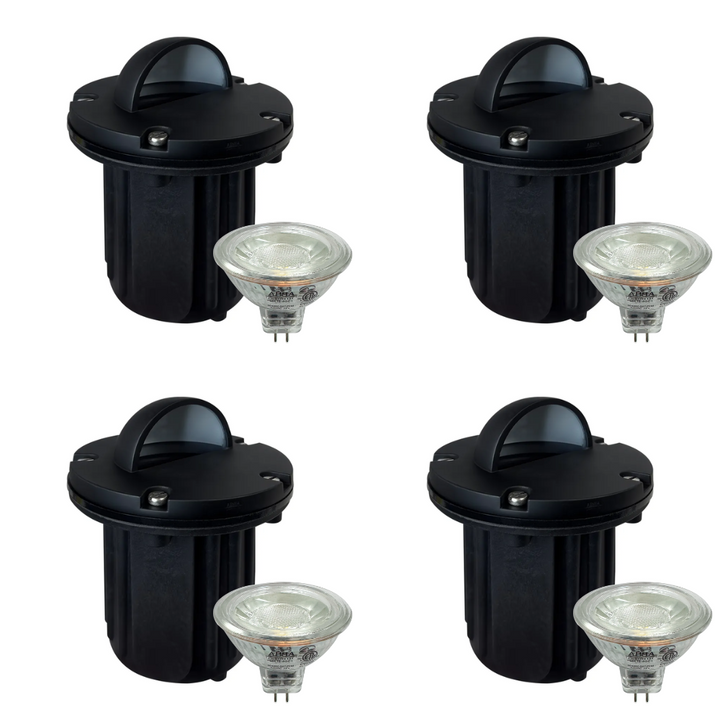UNB02 4x/8x/12x Package Cast Brass Low Voltage Half Moon Round LED In-ground Well Light IP65 Waterproof with 5W 3000K Bulb