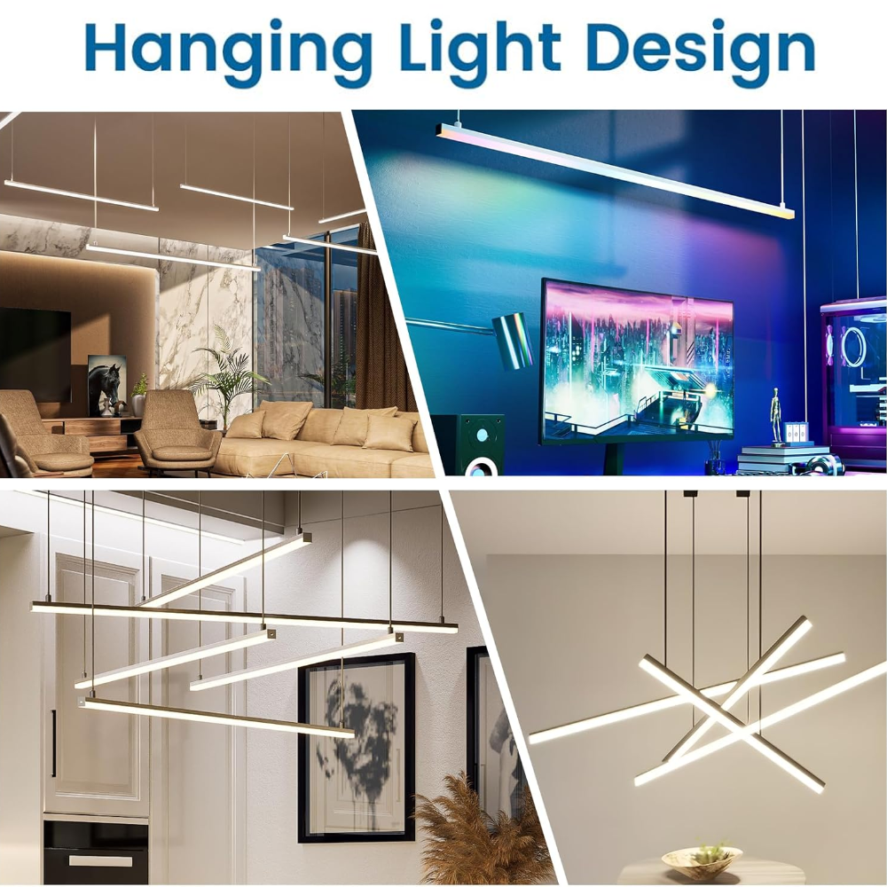 AC15 Spotless Aluminum Channel with Hanging Wire 3.3FT/1M For Max 17mm Width LED Strip Lights Pack of 5 and 10