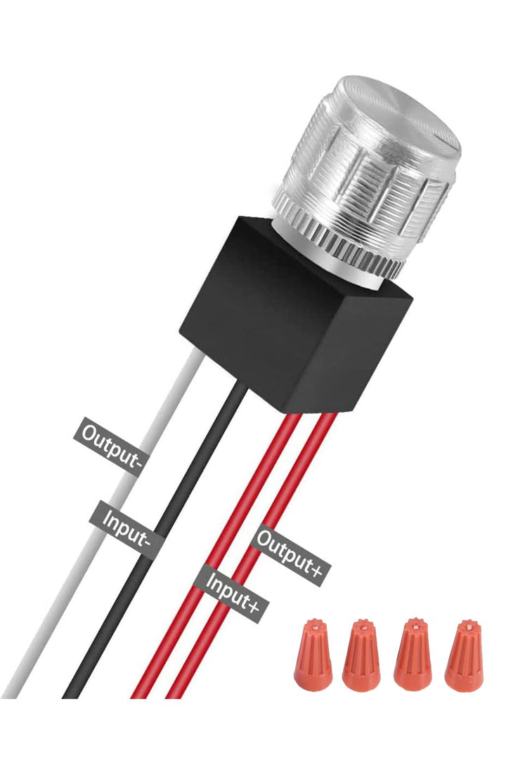 5V to 24V 6A Low Voltage LED Dimmer Switch - Rotary Knob PWM Dimming for Strip & Landscape Lights