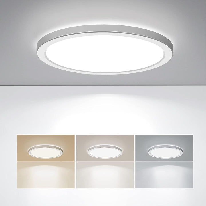 9" LED Selectable 120V Line Voltage 18W 1800LM 3CCT 3000K/4000K/5000K CRI90 Non-dimmable White Flush Mount Ceiling Light