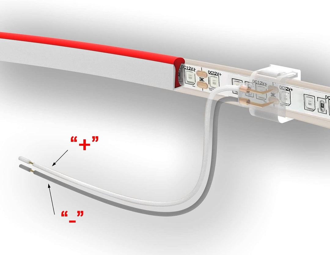 SLN 8 Pack Solderless Strip to Wire Connectors Package for Single Color LED 12V DC Strip Light Neon