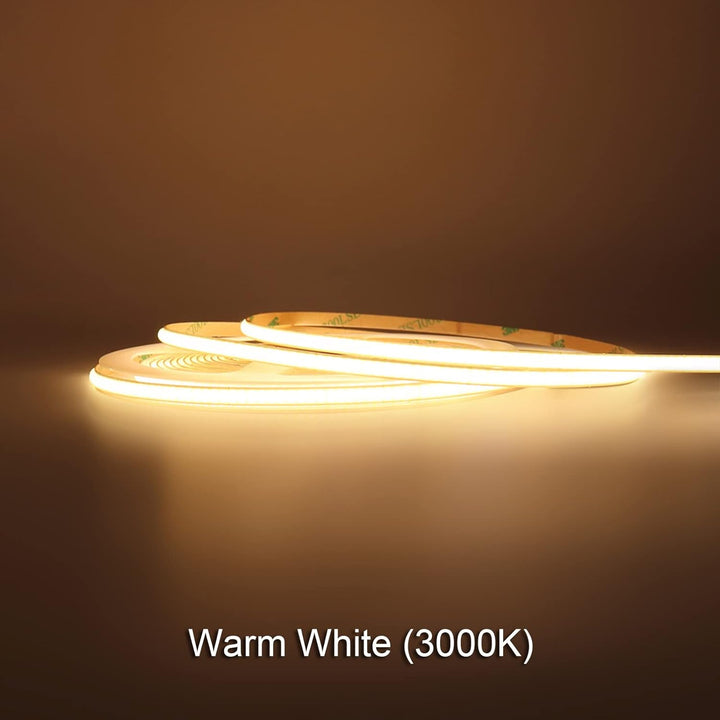 SLD03 Dotless 5mm 3W/ft / 8mm 3.4W/ft Super Slim Edgeless Single Color Linear LED Strip Lights Low Voltage FCOB DC 12V/24V Tape Light