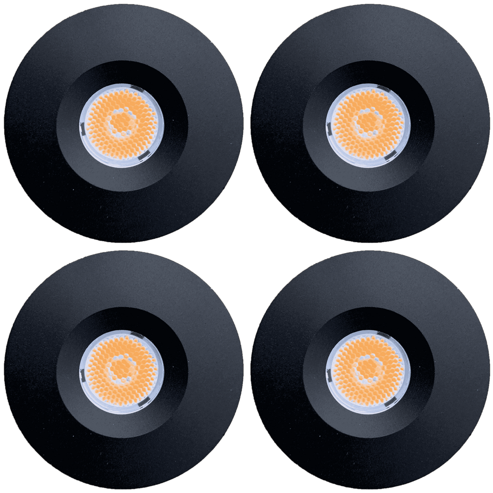 Outdoor Landscape Lighting LED 12V Low Voltage CB15 4x/8x/12x Package 1.5W DC12V Low Voltage Round Recessed Cast Aluminum Cabinet Light Energy Saving Dimmable LED Downlighting 3000K or 5000K Black 4 Pack