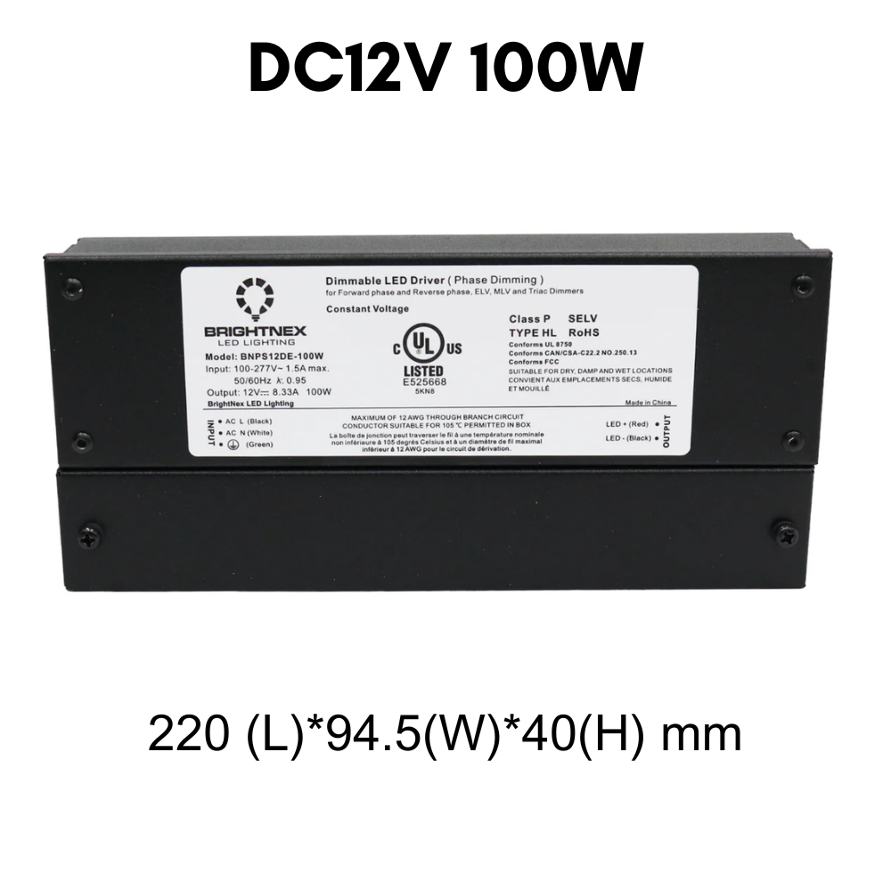 TSDC01 12V/24V DC Low Voltage Dimmable Transformers UL Listed LED Driver Outdoor Rated