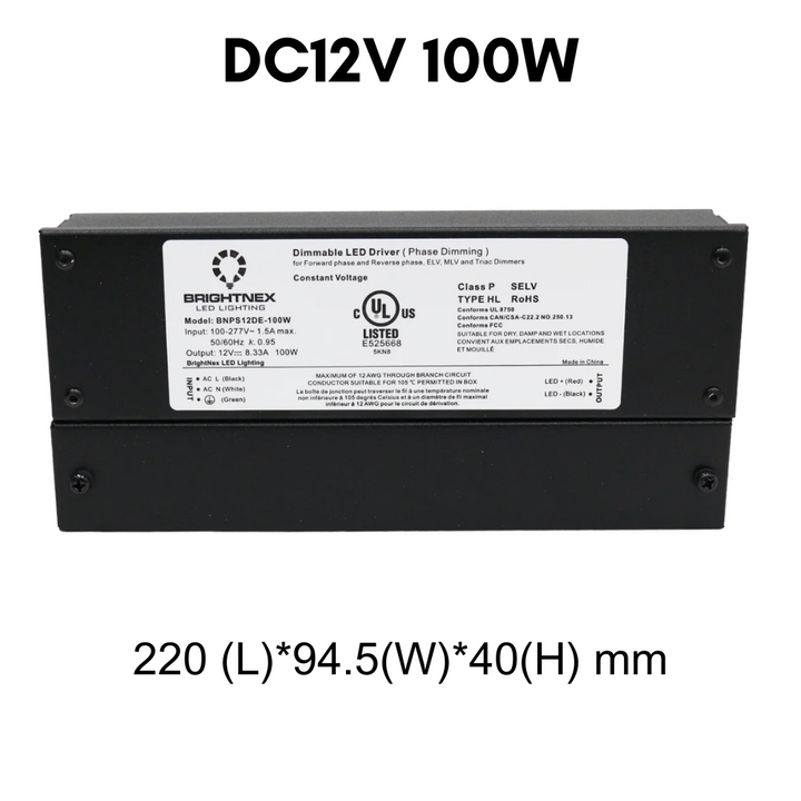 TSDC01 12V/24V DC Low Voltage Dimmable Transformers UL Listed LED Driver Outdoor Rated
