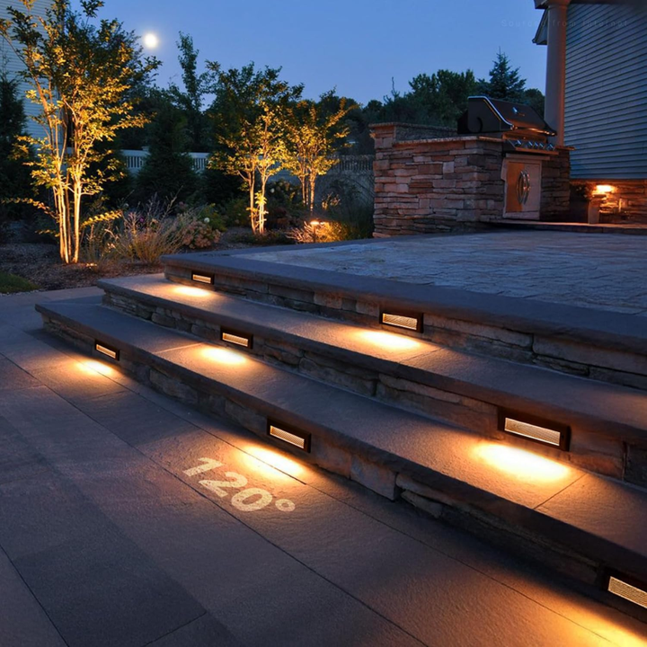Outdoor Landscape Lighting LED 12V Low Voltage STLA09 6-Pack 3W/4W/5W Selectable Wattage 5CCT Low Voltage 9" LED Outdoor Step Lights, 12V-24V Integrated LED Deck Lights Landscape Lights