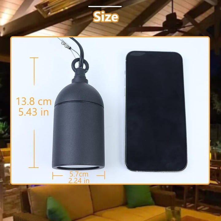 HLA06 2-Pack Low Voltage Black Rounded Pendant with MR16 3W 300LM 3000K Warm White LED Aluminum Light Hanging Patio Light Package