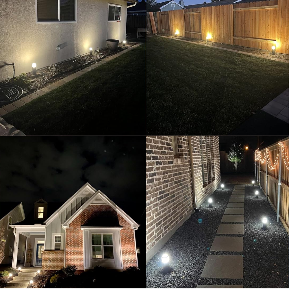Outdoor Landscape Lighting LED 12V Low Voltage ALP26 4-Pack 11" 5CCT 1800K/2200K/2700K/4000K/5000K 4.5W 320LM Black Aluminum Bollard Path Light Low Voltage Outdoor Lighting IP65