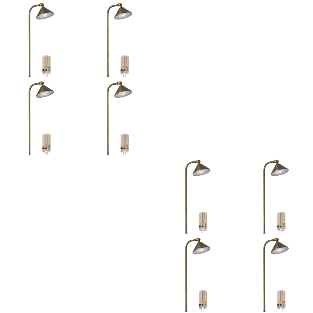 BPLP07 Tulay Bell Brass Path Light 4x/8x/12x G4 2W Dimmable 2700K Package Low Voltage Landscape Lighting
