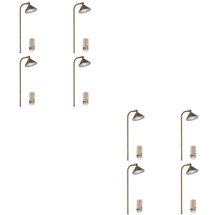 BPLP07 Tulay Bell Brass Path Light 4x/8x/12x G4 2W Dimmable 2700K Package Low Voltage Landscape Lighting