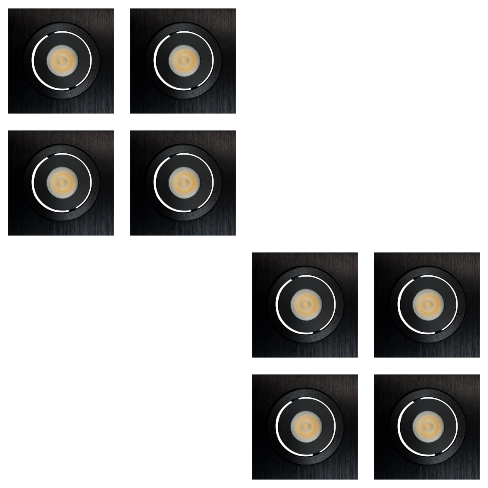 Outdoor Landscape Lighting LED 12V Low Voltage CB06 4x/8x/12x Package 1.5W DC12V Low Voltage Dimmable Recessed Square Cast Aluminum LED Puck Light Cabinet Downlighting 3000K or 5000K Black 8 Pack