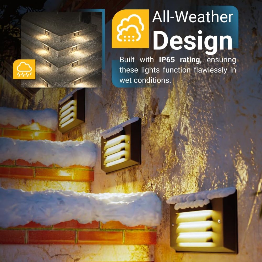 STLA16 Low Voltage 12V-24V AC/DC LED Step Lights, 5W 200LM Stair Lights for Indoor and Outdoor, Waterproof IP65 Non-dimmable 3000K Warm White Lighting Deck Lights