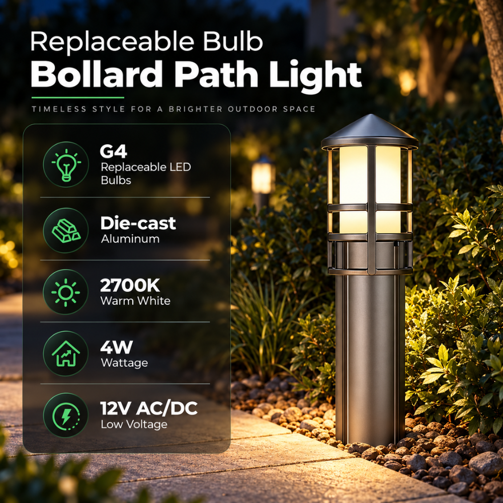 ALP53 Paquete de 10 luces para caminos de bajo voltaje Aluminio fundido, 3 W 12 V CA/CC Iluminación LED para caminos
