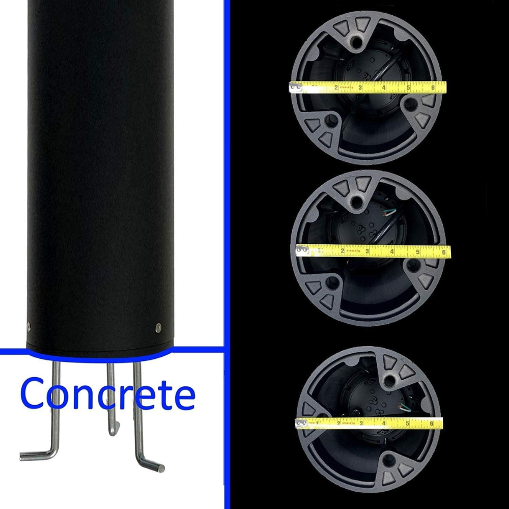 BPLA01 38" 120V 20W 3000K/5000K or 3CCT 1600LM Black Aluminum Flat-Top Bollard Light Line Voltage Commercial Bollard Path Light Outdoor Lighting