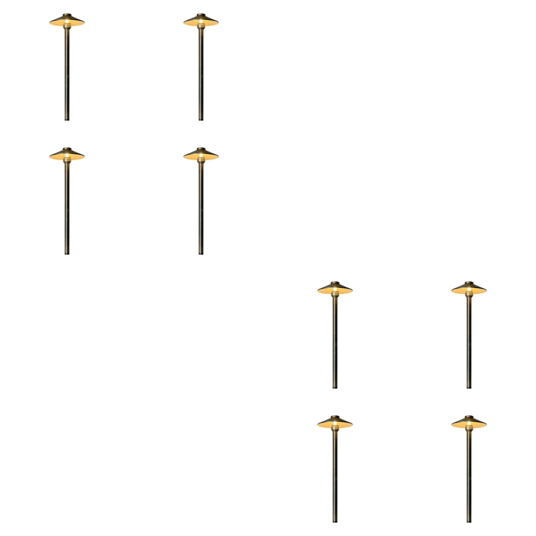 PLB26 4x/8x/12x Package Outdoor Garden Pathway Light | Low Voltage Brass Path Light 3W 3000K Bulb