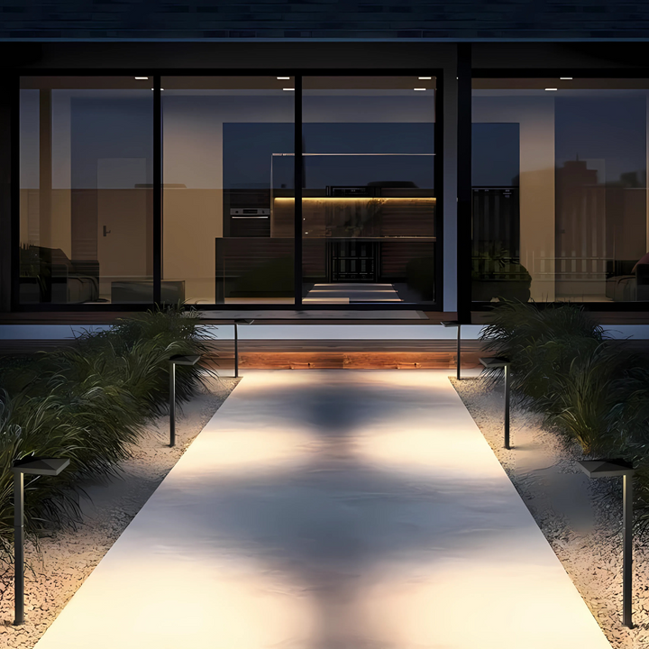 ALP03 8-Pack 5W Low Voltage 12V 3000K Integrated LED Cast Aluminum Anti-Glade Landscape Pathway Lights Package