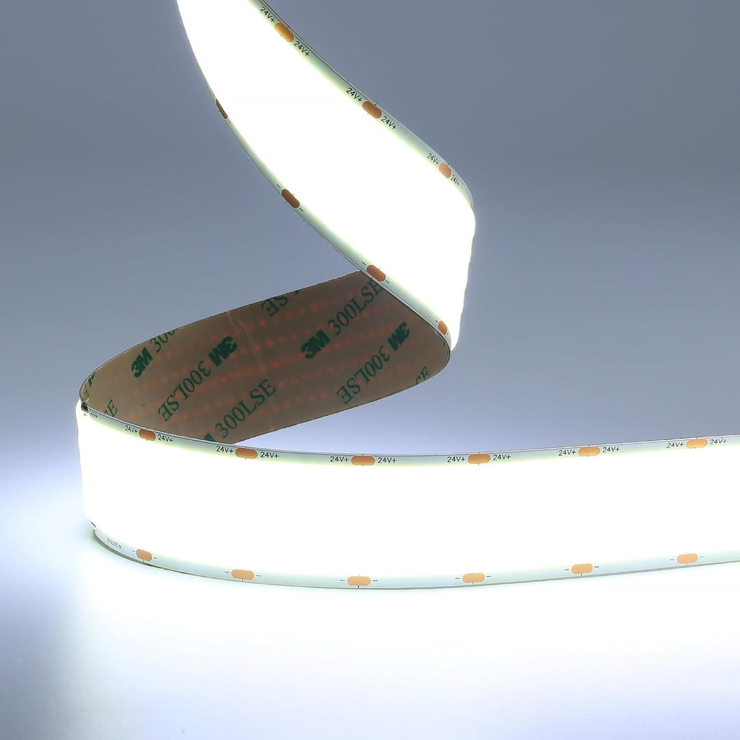 SLD17 30mm 12.2W/ft, 160W Max Wide LED Strip Light Dotless COB Indoor IP20 Single Color 160W 16.5ft DC24V Low Voltage