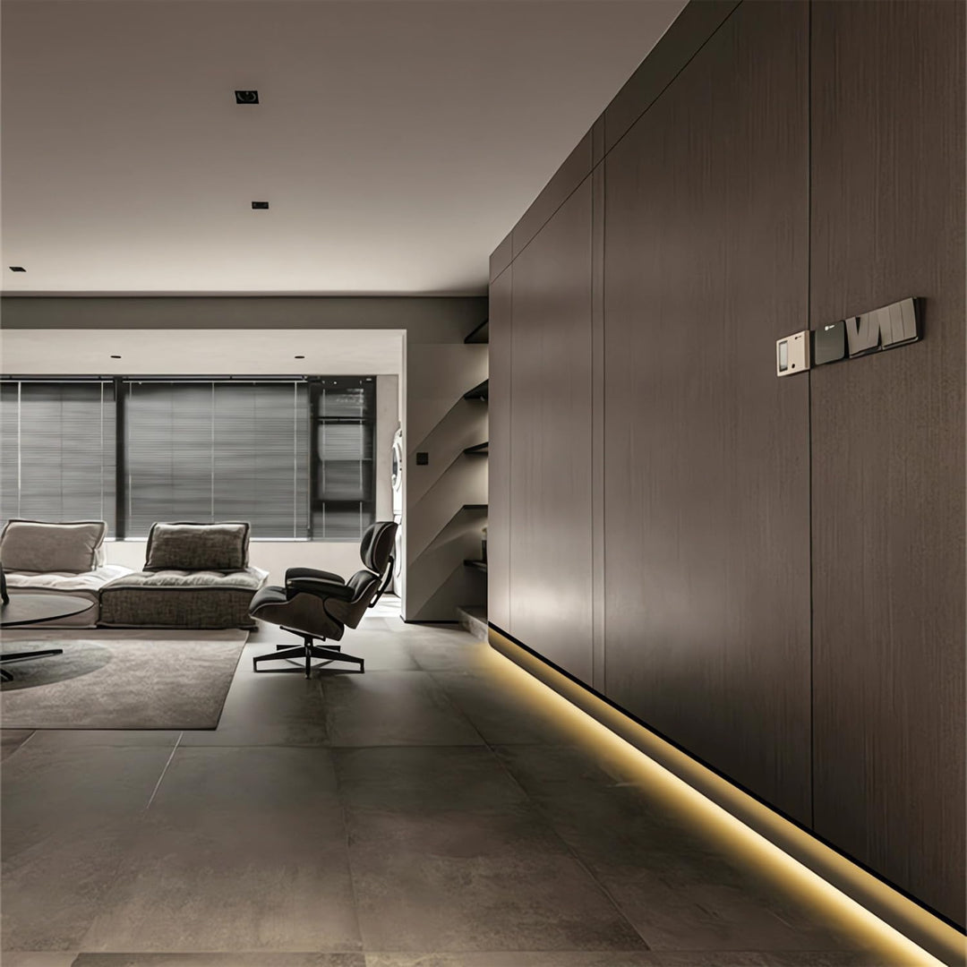 AC14 Skirting Board Black Aluminum Channel with White Frosted Plastic Cover 3.3FT/1M For Max Inner 10.7mm Width LED Strip Lights Pack of 7/10/20